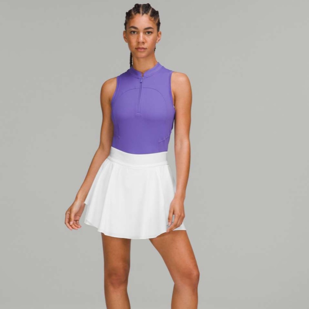 lululemon athletica White Tennis Skirt with Purple Top